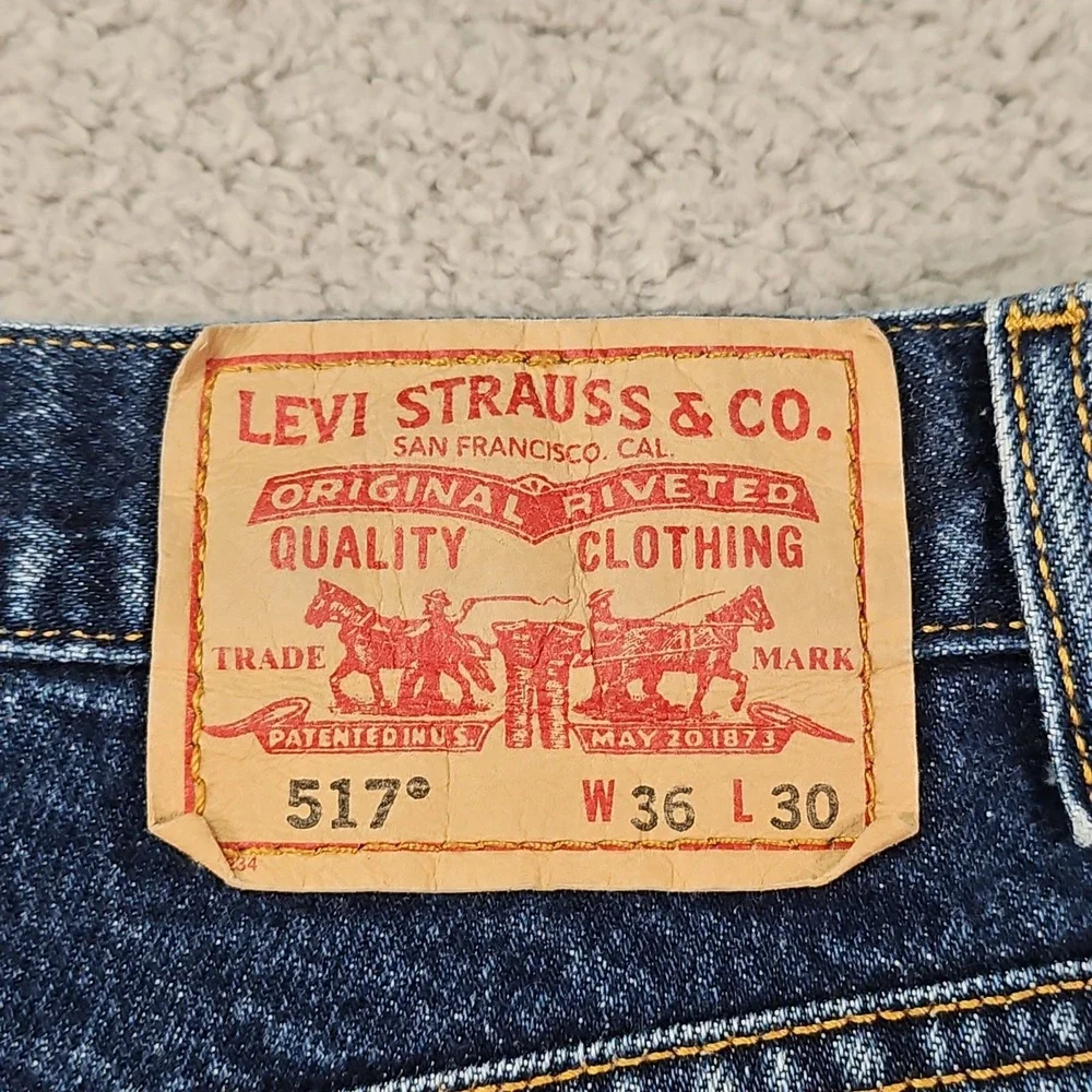 VTG Levis 517 Jeans Mens 36x30 Blue Denim Western Bootcut Ranch Rodeo Y2K Mexico